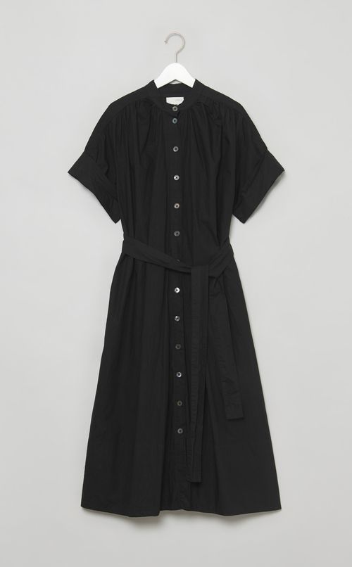 【reADdress】スタンドカラー半袖シャツワンピース