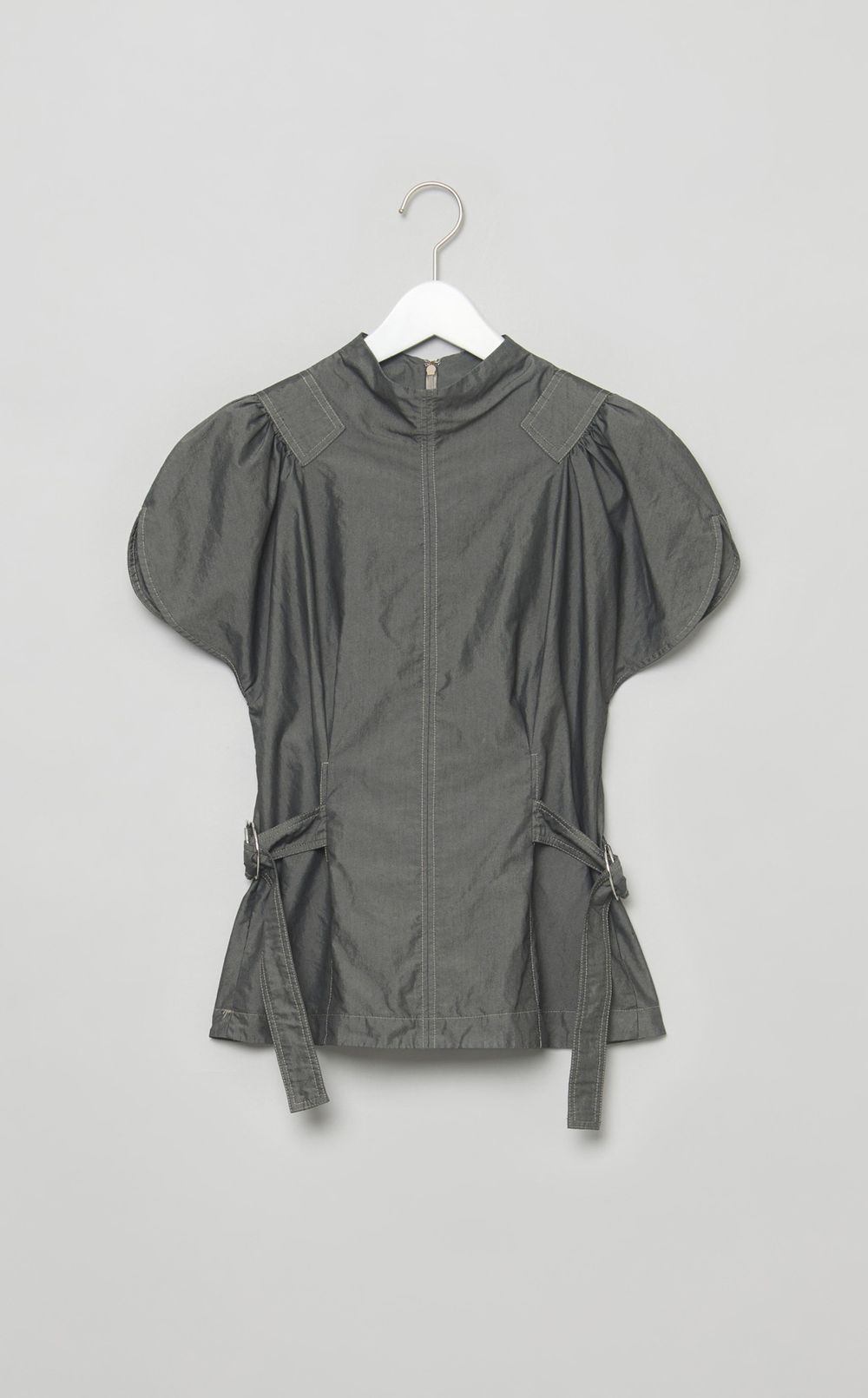 【reADdress】ギャザースリーブサイドタイブラウス