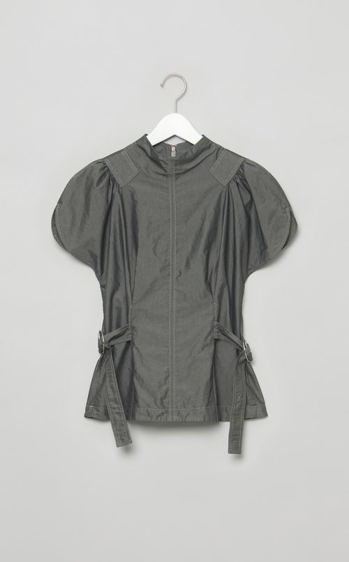 【reADdress】ギャザースリーブサイドタイブラウス