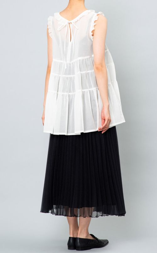 オーガンジーティアードブラウス