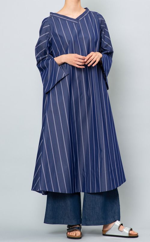 ストライプAラインロングワンピース