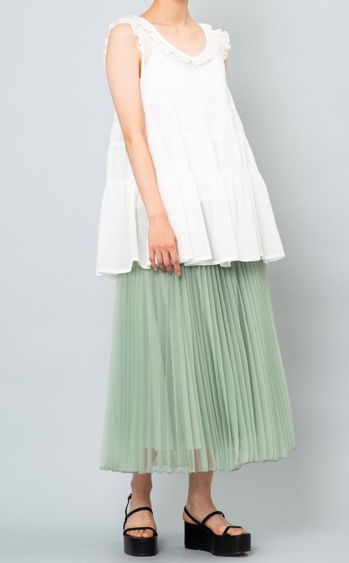 サークルプリーツミディスカート