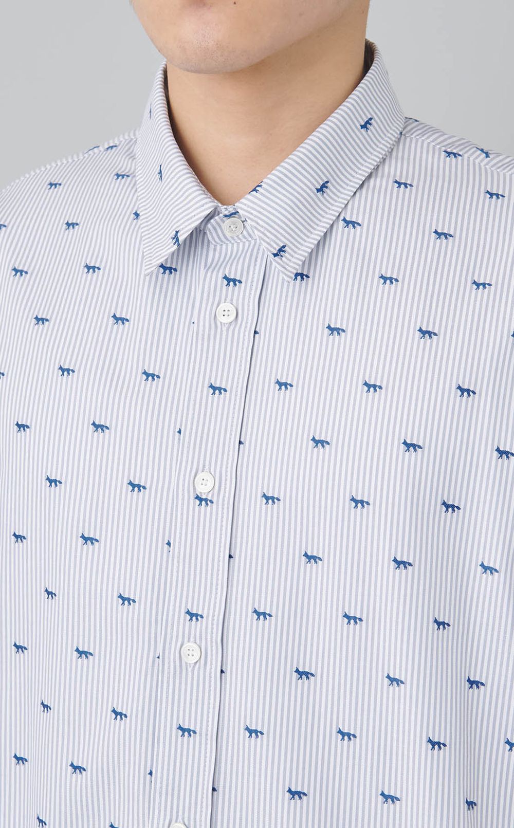 レギュラーカラーストライプシャツ