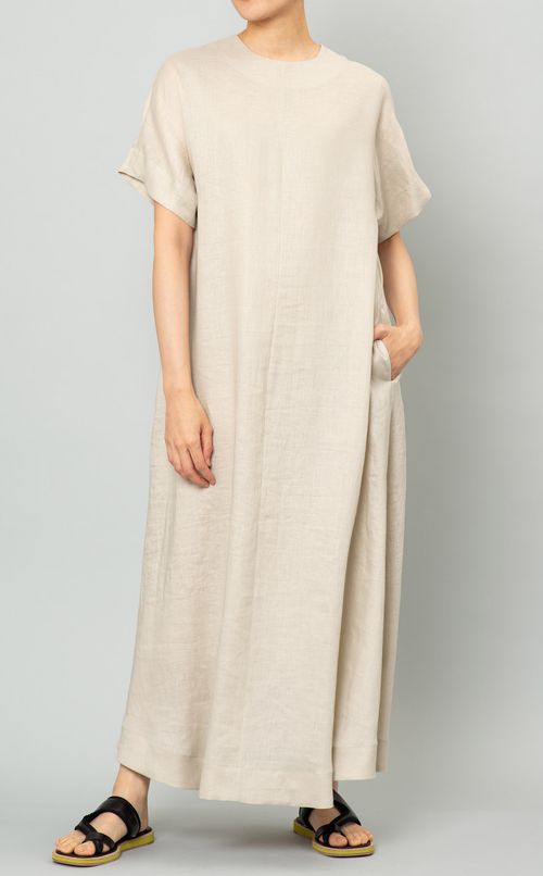 リネンショートスリーブワンピース