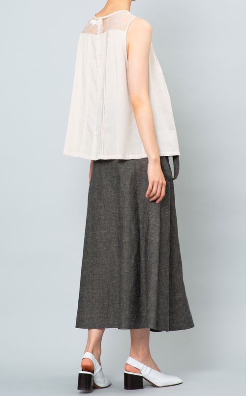 シャンブレーサスペンダー付スカート