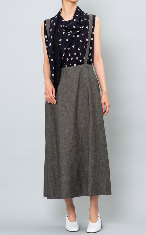 シャンブレーサスペンダー付スカート