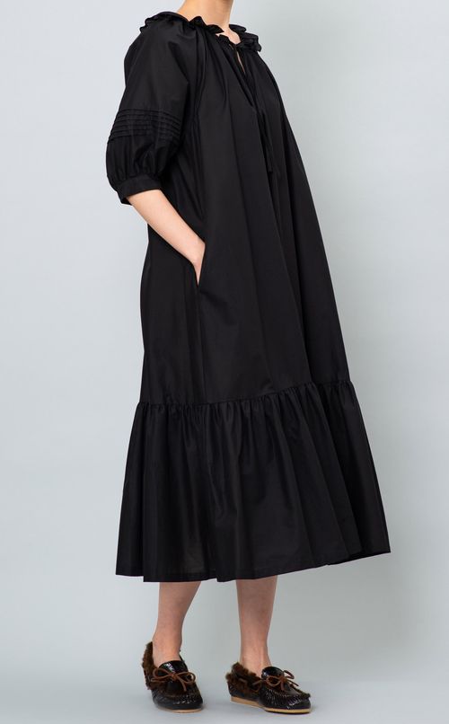 コットンギャザーロングワンピース
