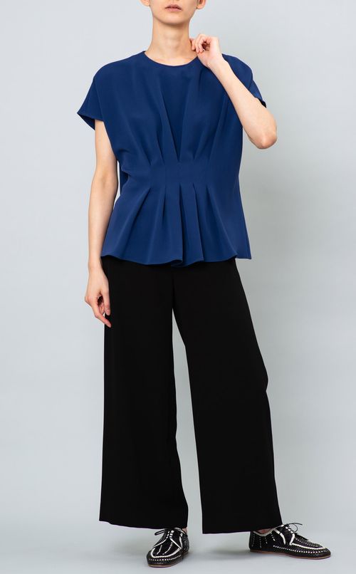 トリアセテートタックTブラウス