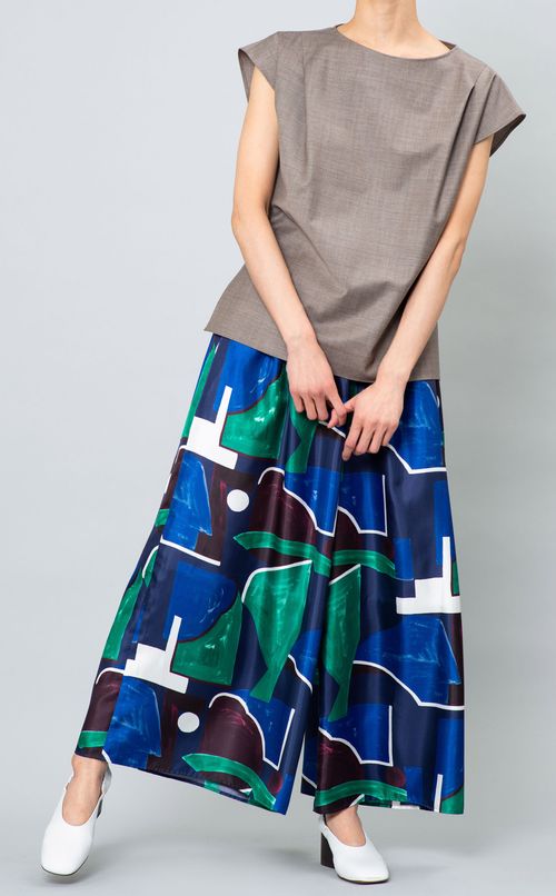 サマーウールフレンチスリーブブラウス