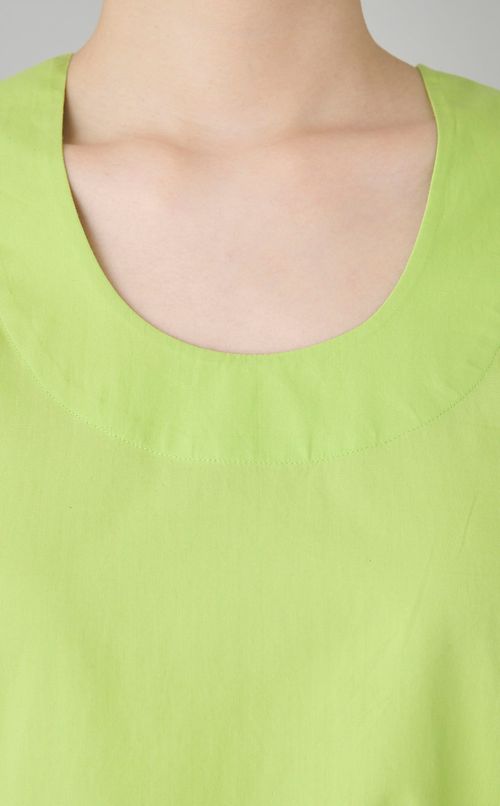 ツイストスリーブUネックワンピース