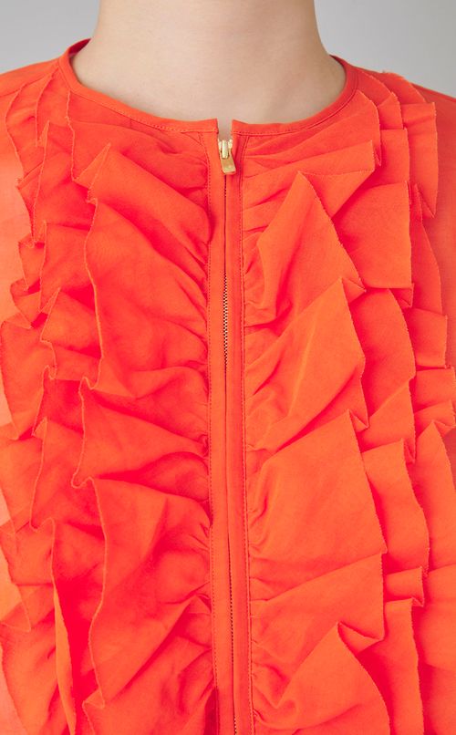 コットンオーガンジーラッフルブルゾン