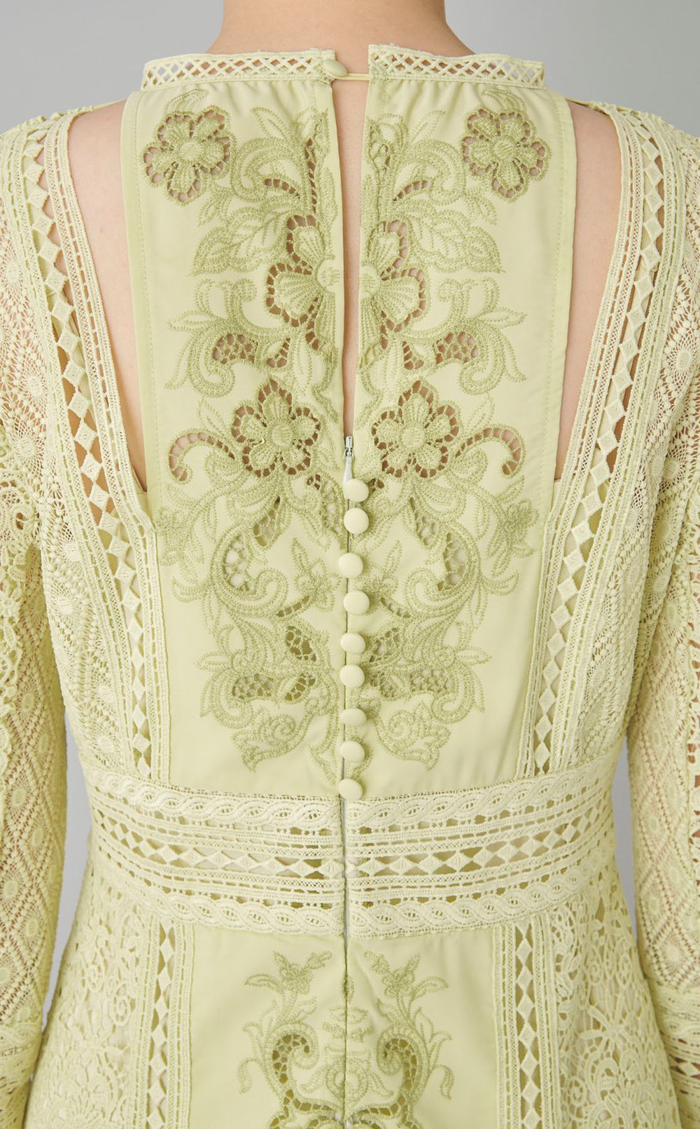 カットワークコンビレースドレス