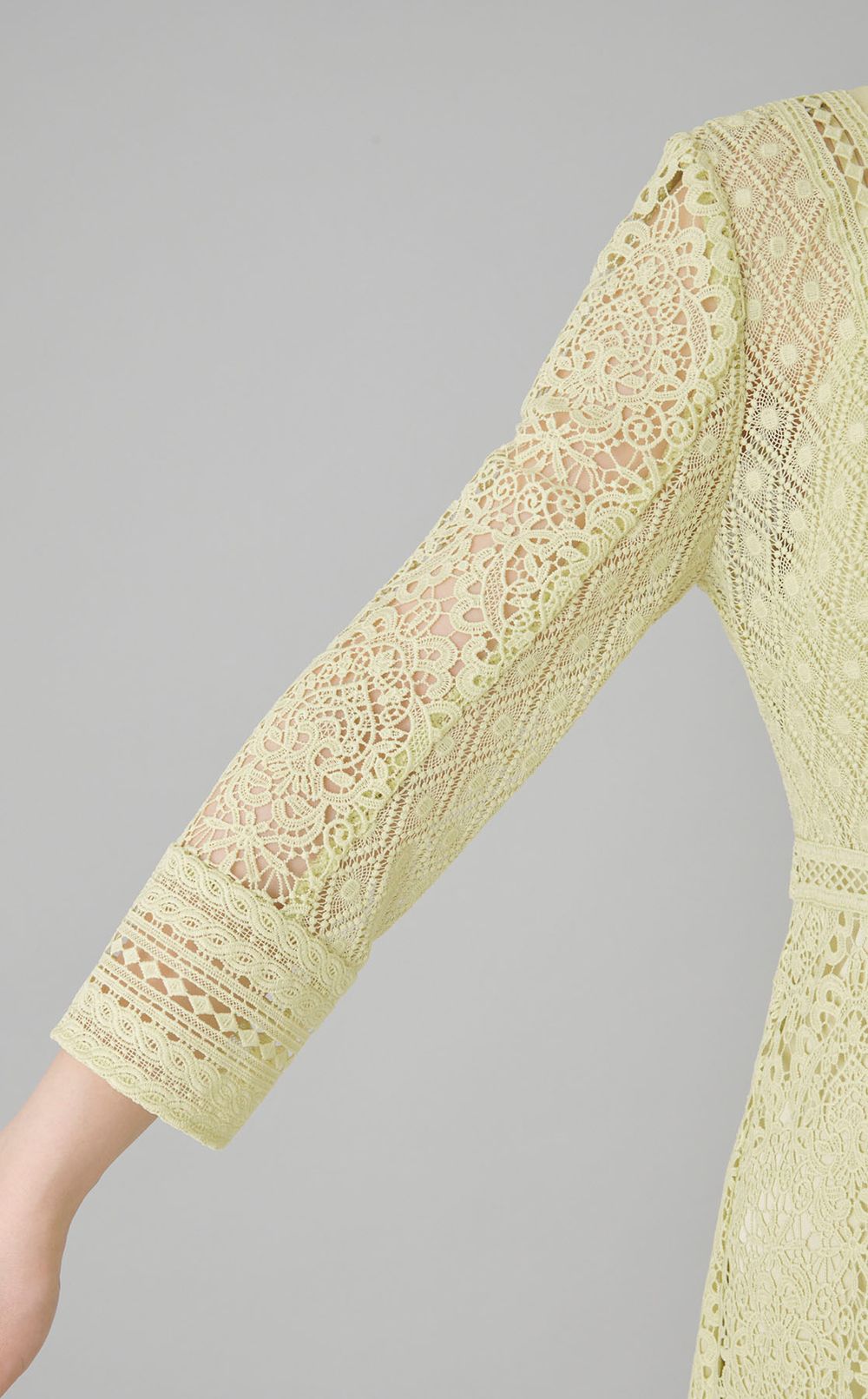 カットワークコンビレースドレス