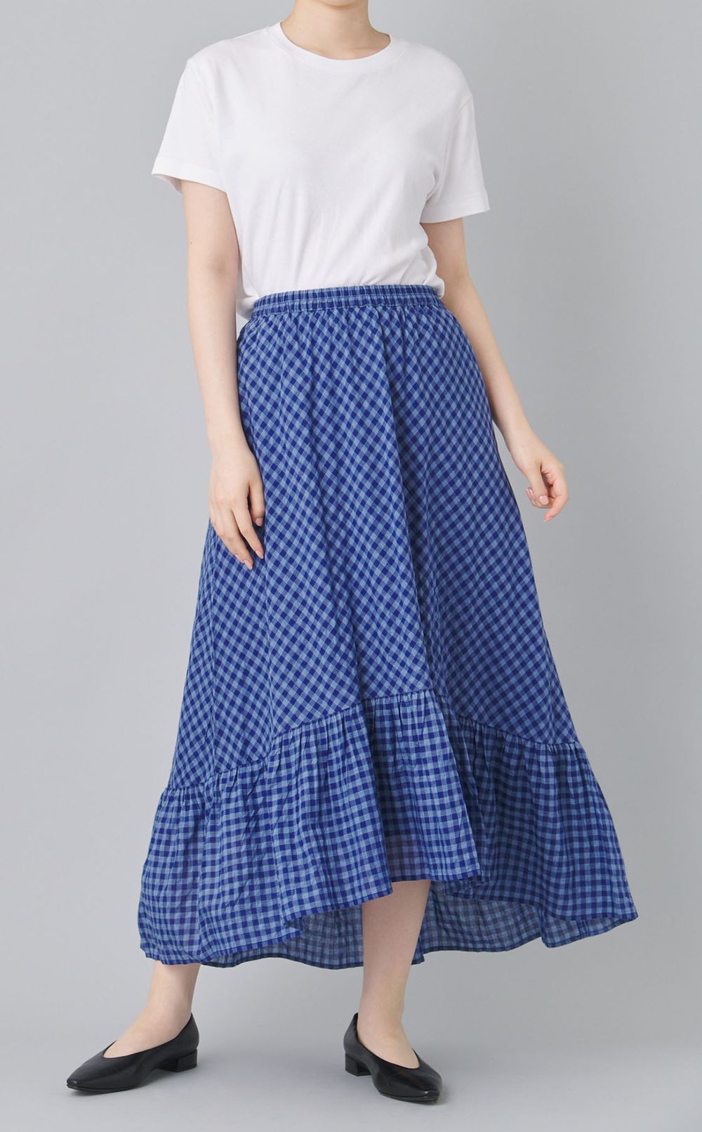 ギンガムチェックフリルスカート