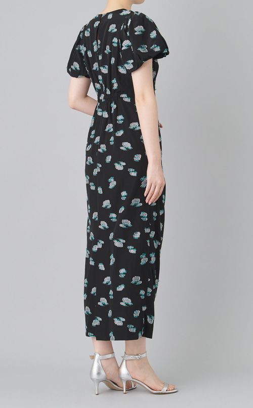 ジャガードパフスリーブワンピース