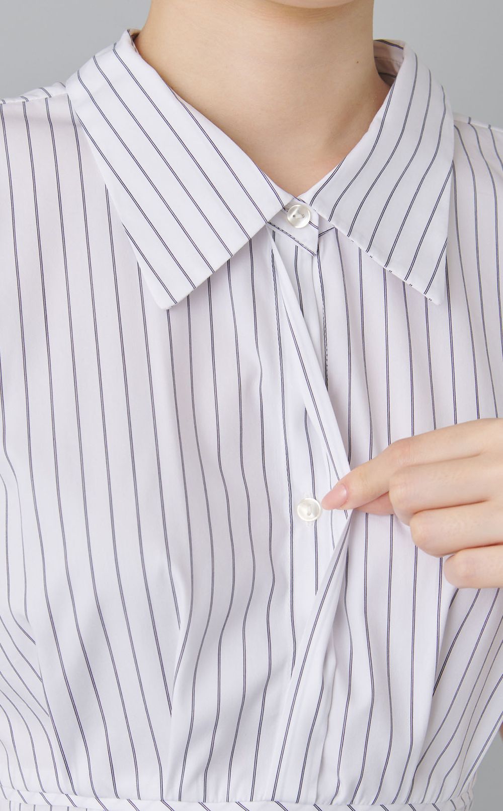 2wayネックフレアシャツワンピース