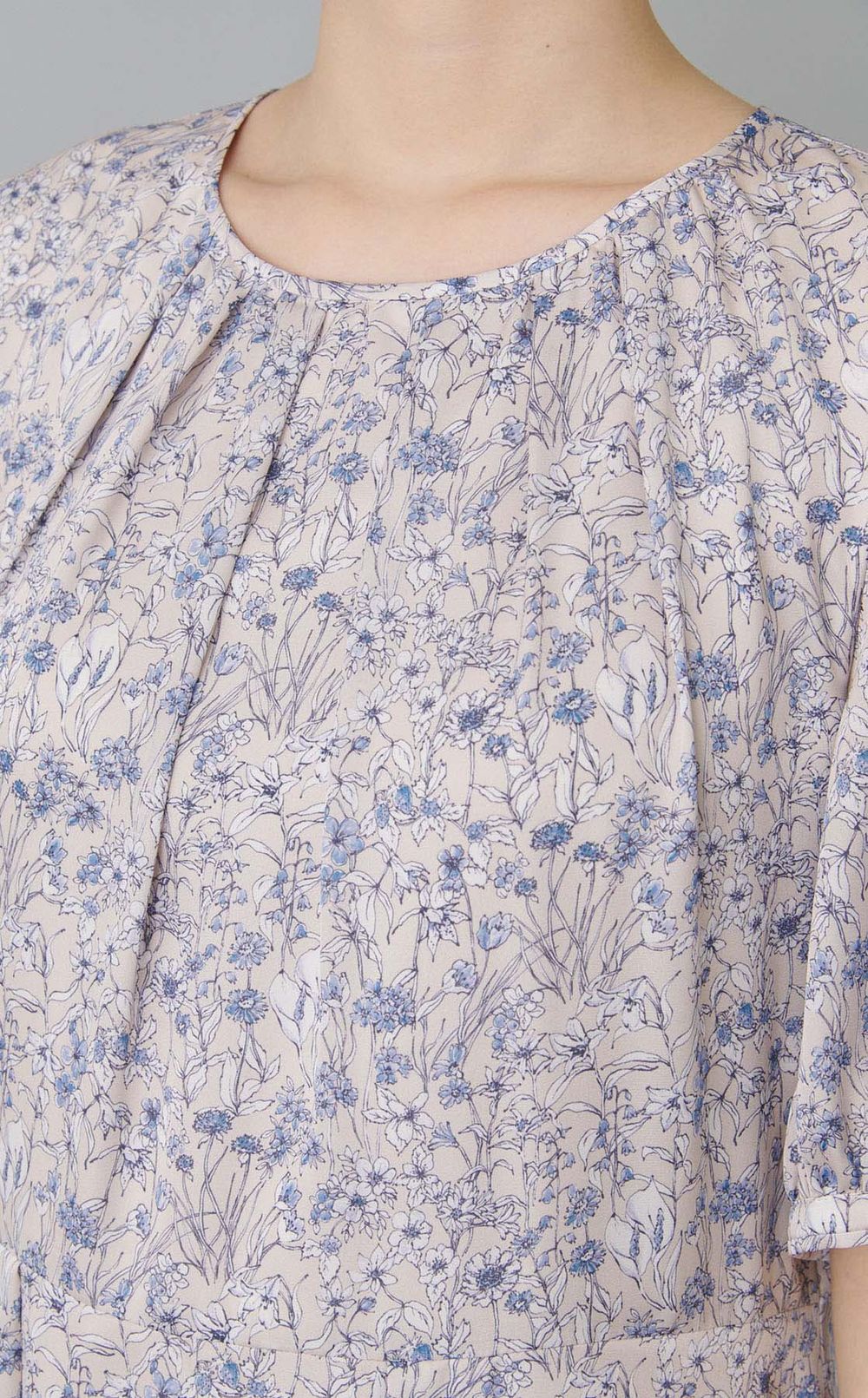 フラワーギャザースリーブワンピース