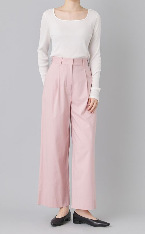 リネンストレッチツータックパンツ