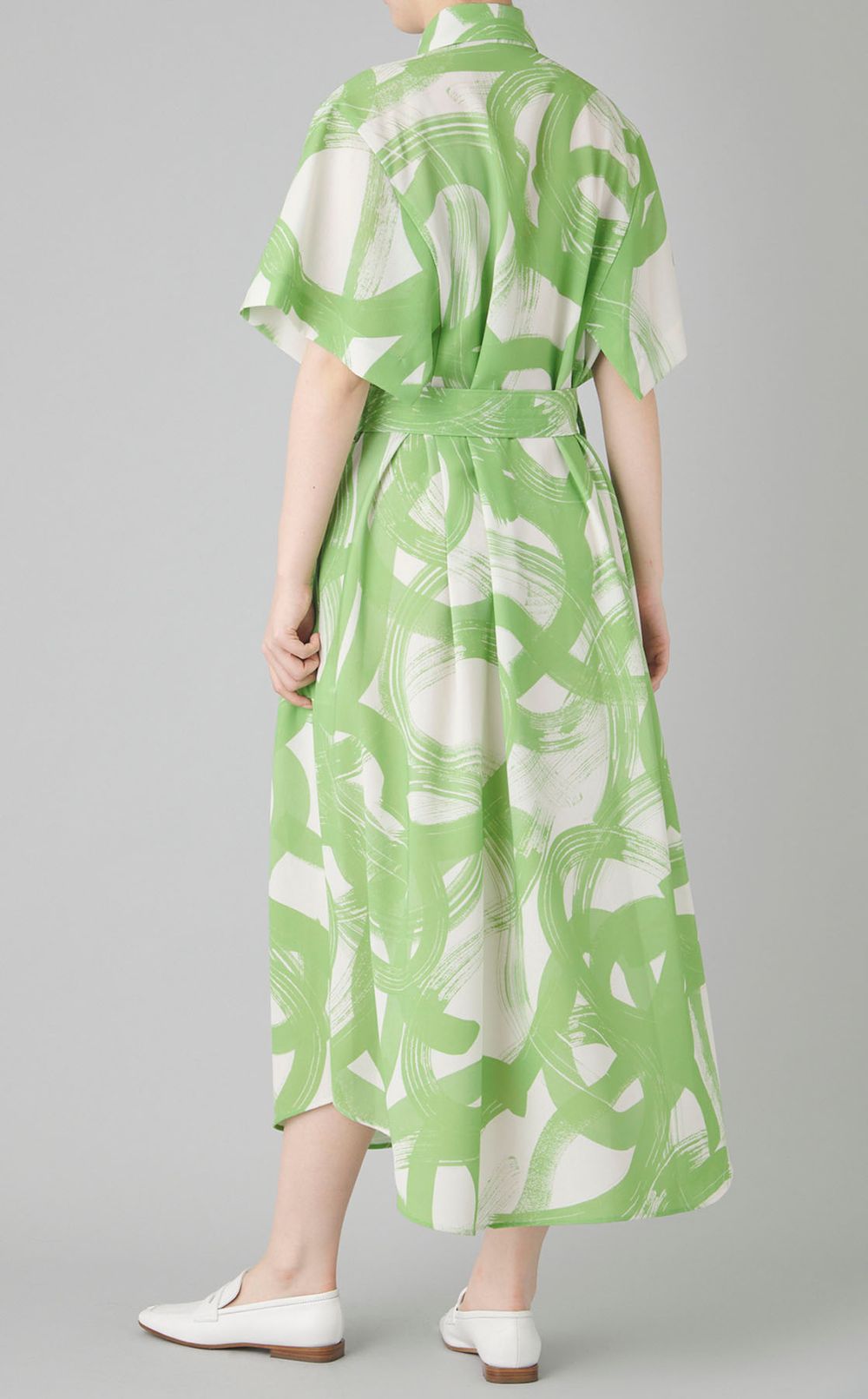 プリントスクエアスリーブドレス