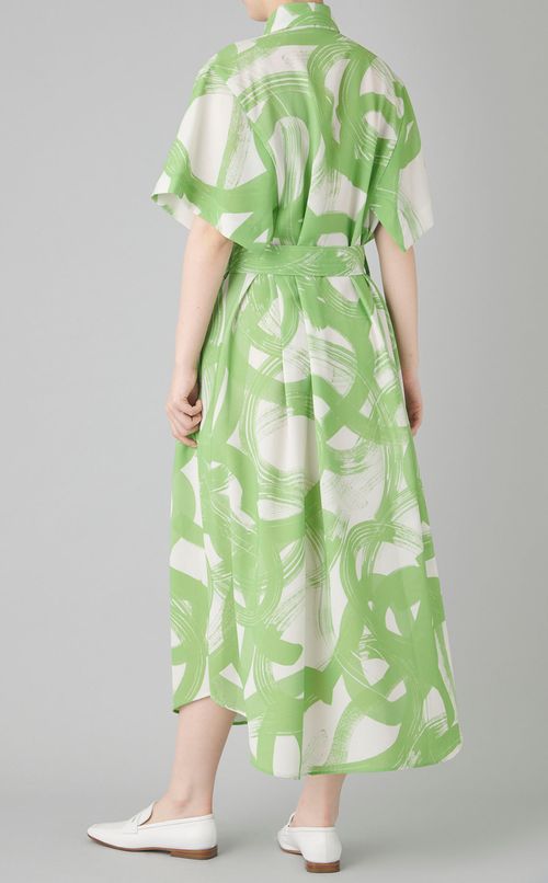 プリントスクエアスリーブドレス