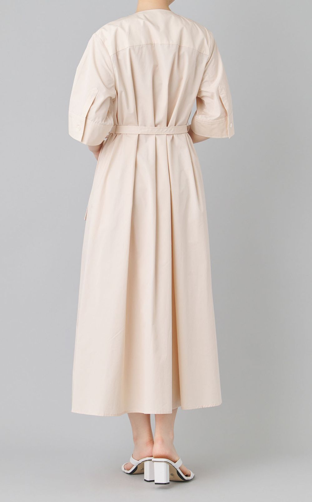 コットンギャザーベルテッドワンピース