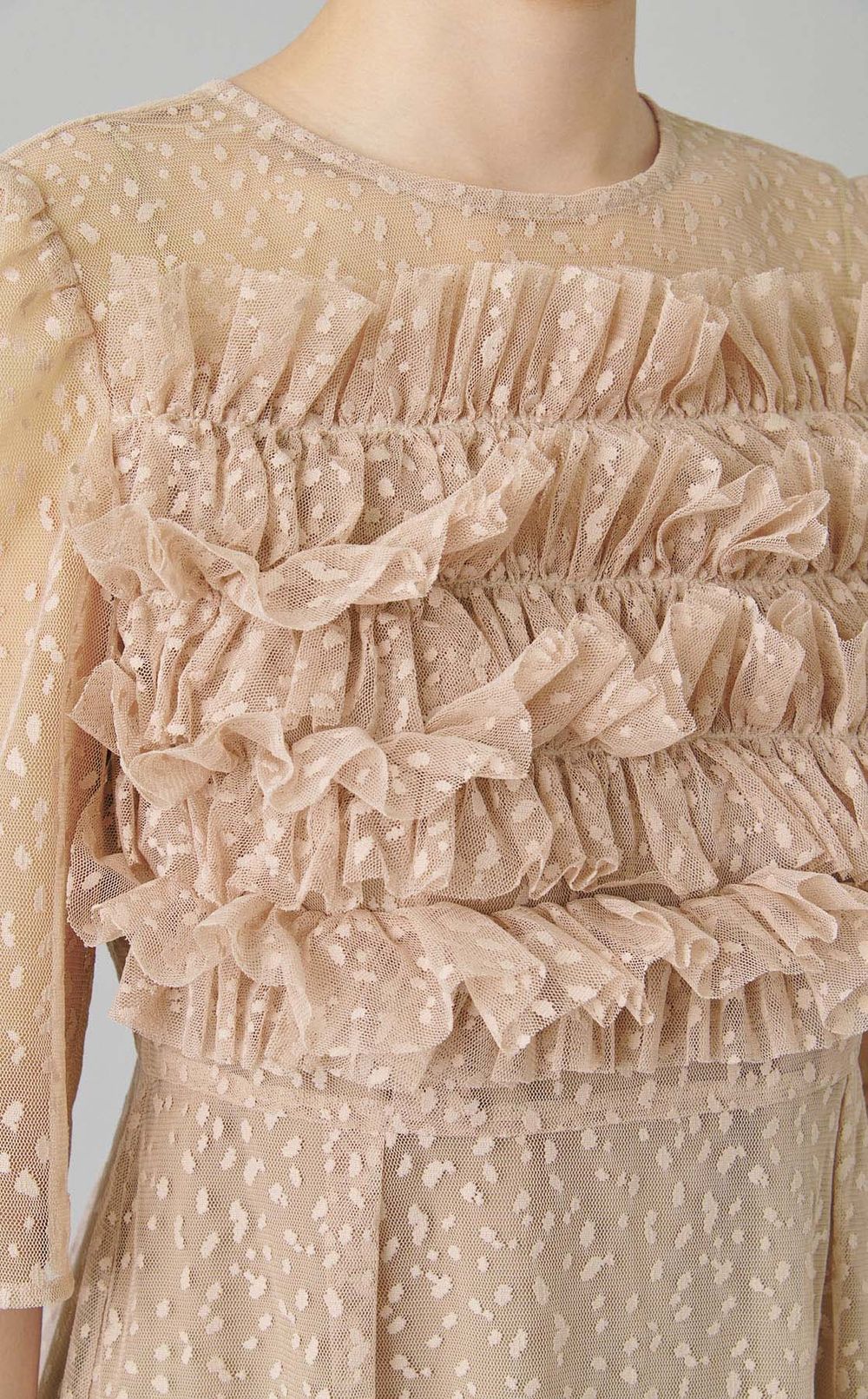 ランダムドットフリルワンピース