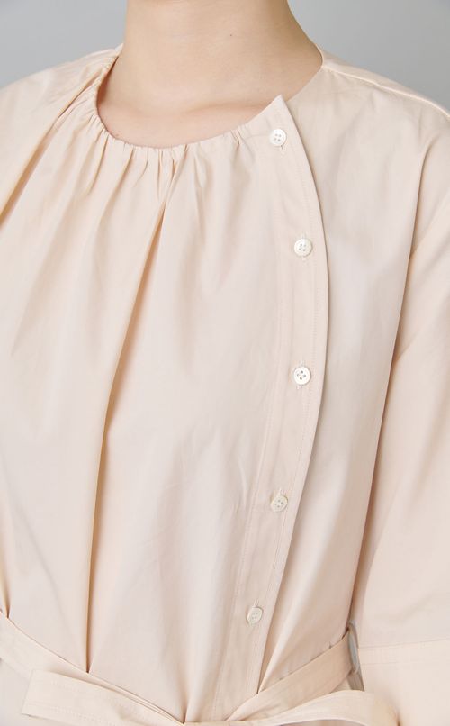 コットンギャザーベルテッドワンピース