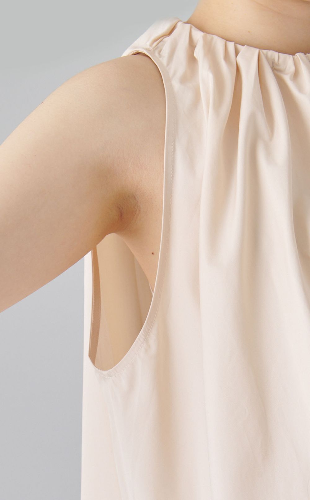 コットンギャザーチュニックブラウス