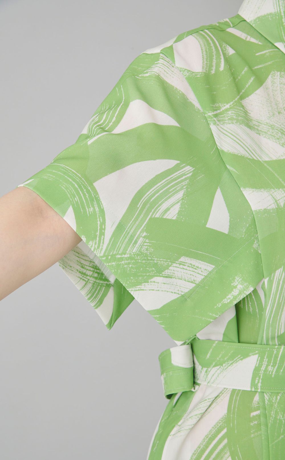 プリントスクエアスリーブドレス