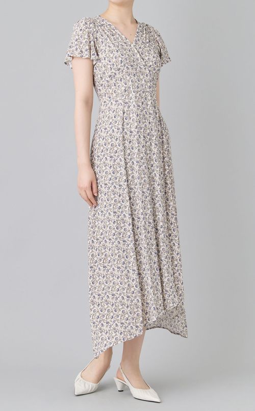 カシュクールプリントワンピース