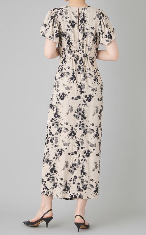 ジャガードパフスリーブワンピース