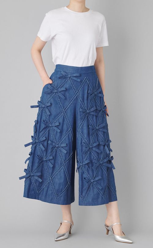 リボンデニムパンツ