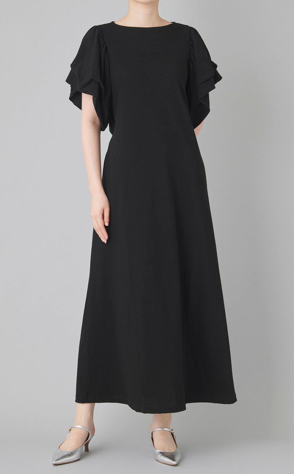 ジャージーバックオープンワンピース