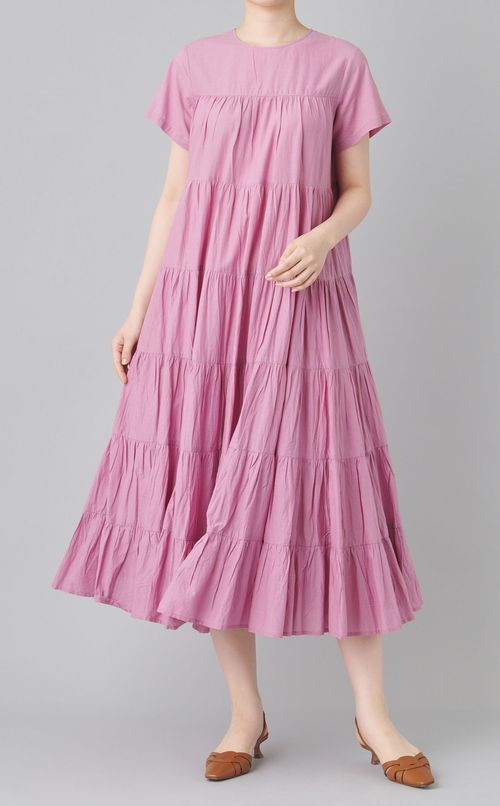 コットンボイルティアードワンピース