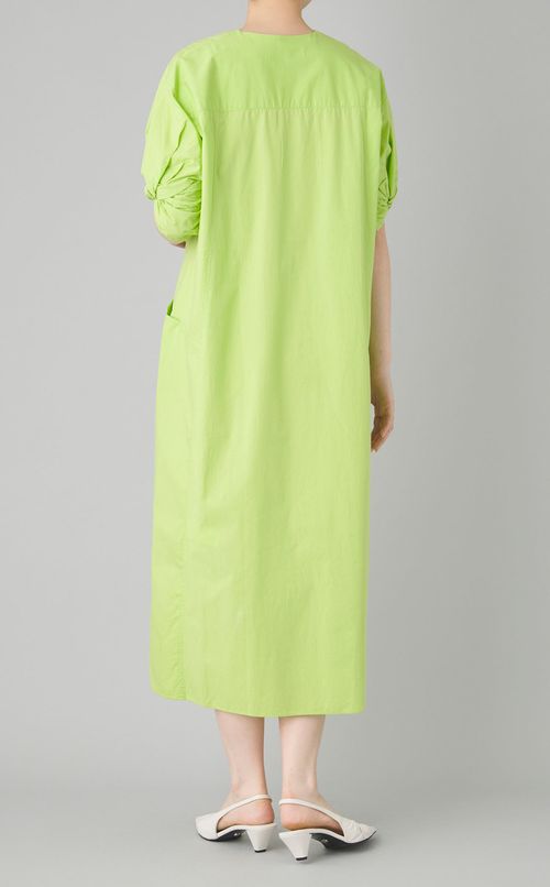 ツイストスリーブUネックワンピース