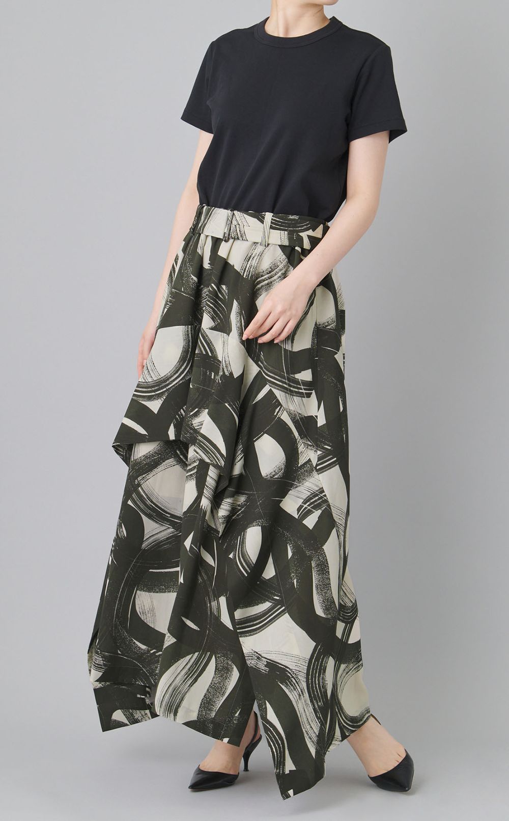 トリミングギャザースカート