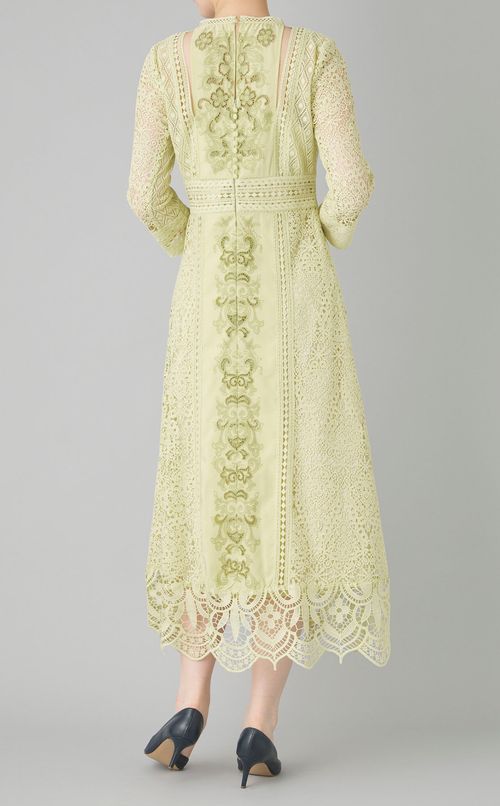 カットワークコンビレースドレス