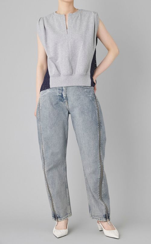 レーススウェットコンビプルオーバー