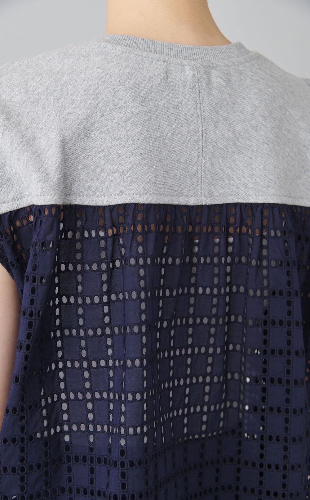 レーススウェットコンビプルオーバー