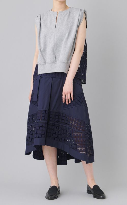 レーススウェットコンビプルオーバー