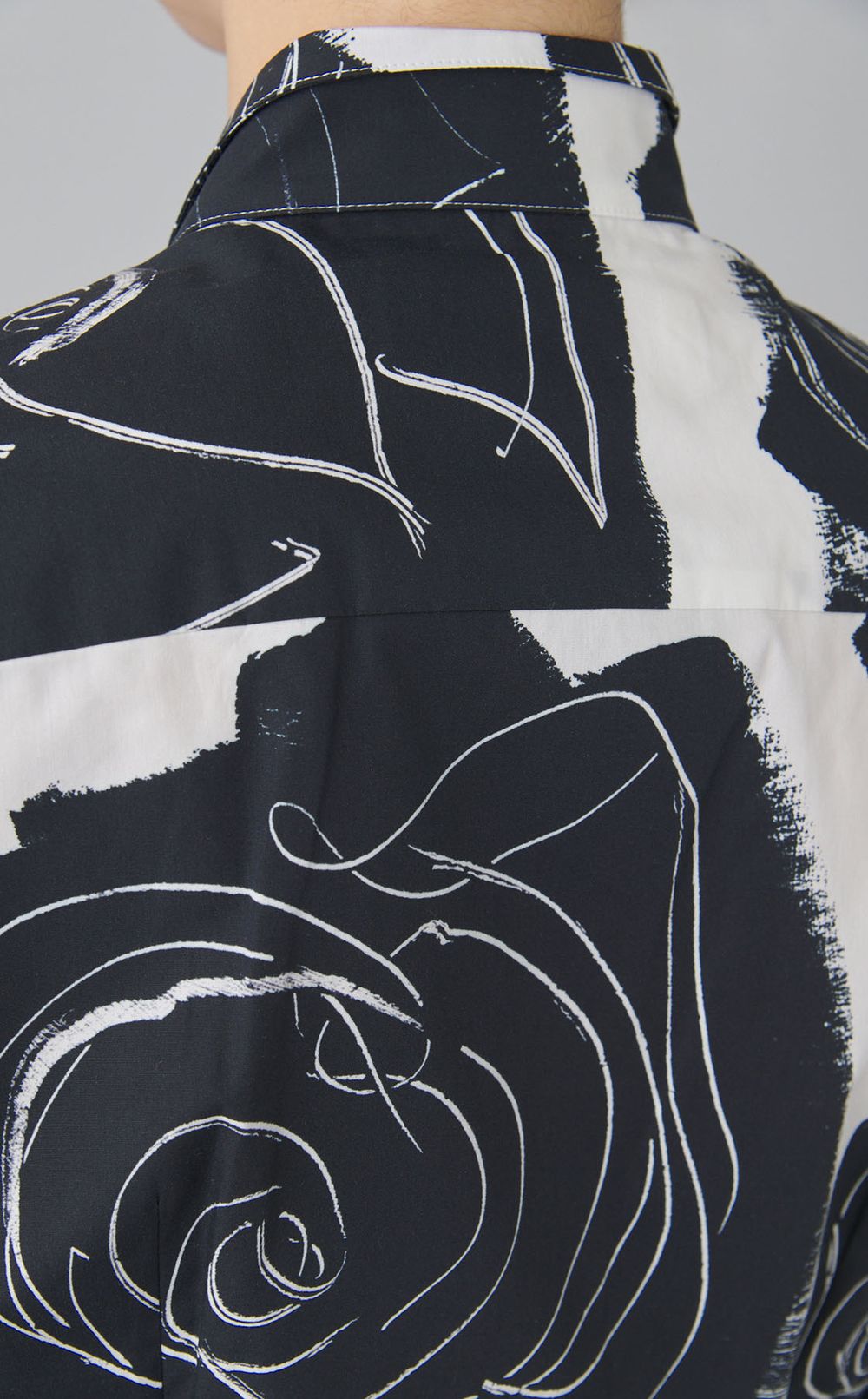 ローズプリントショートスリーブブラウス