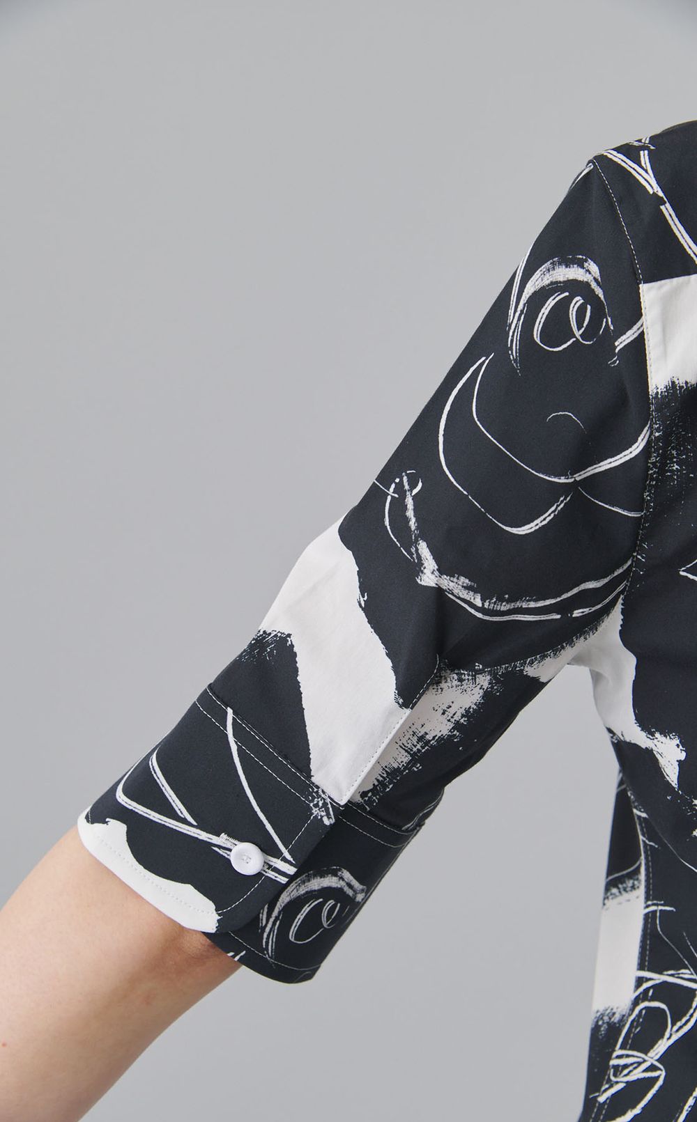 ローズプリントショートスリーブブラウス