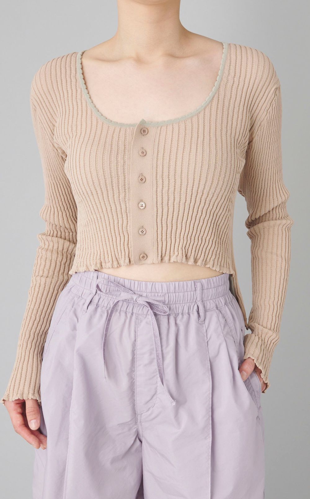 ハイゲージリブ2wayカーディガン