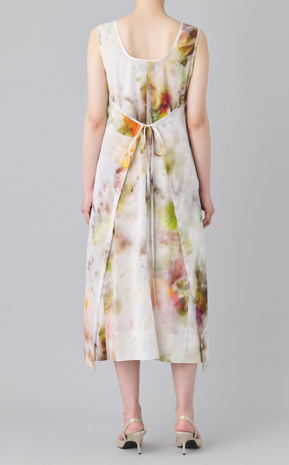 グラデーションプリントラップドレス