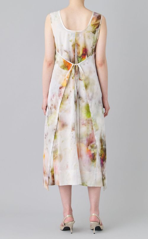 グラデーションプリントラップドレス