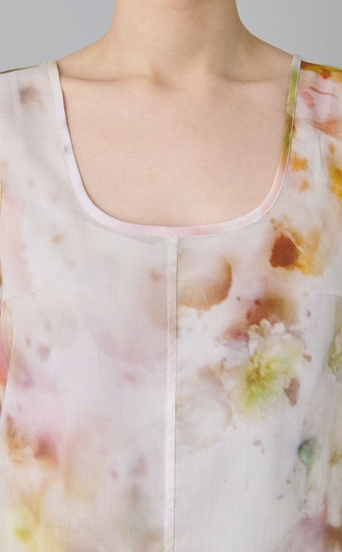 グラデーションプリントラップドレス