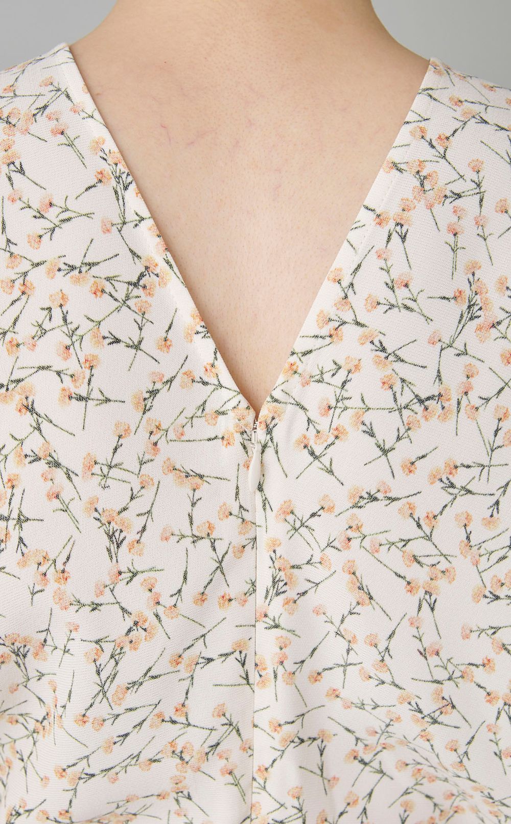 フラワープリン卜ミディワンピース