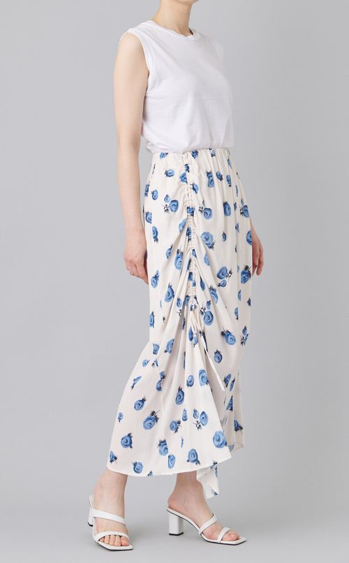 フラワープリントドレープスカート