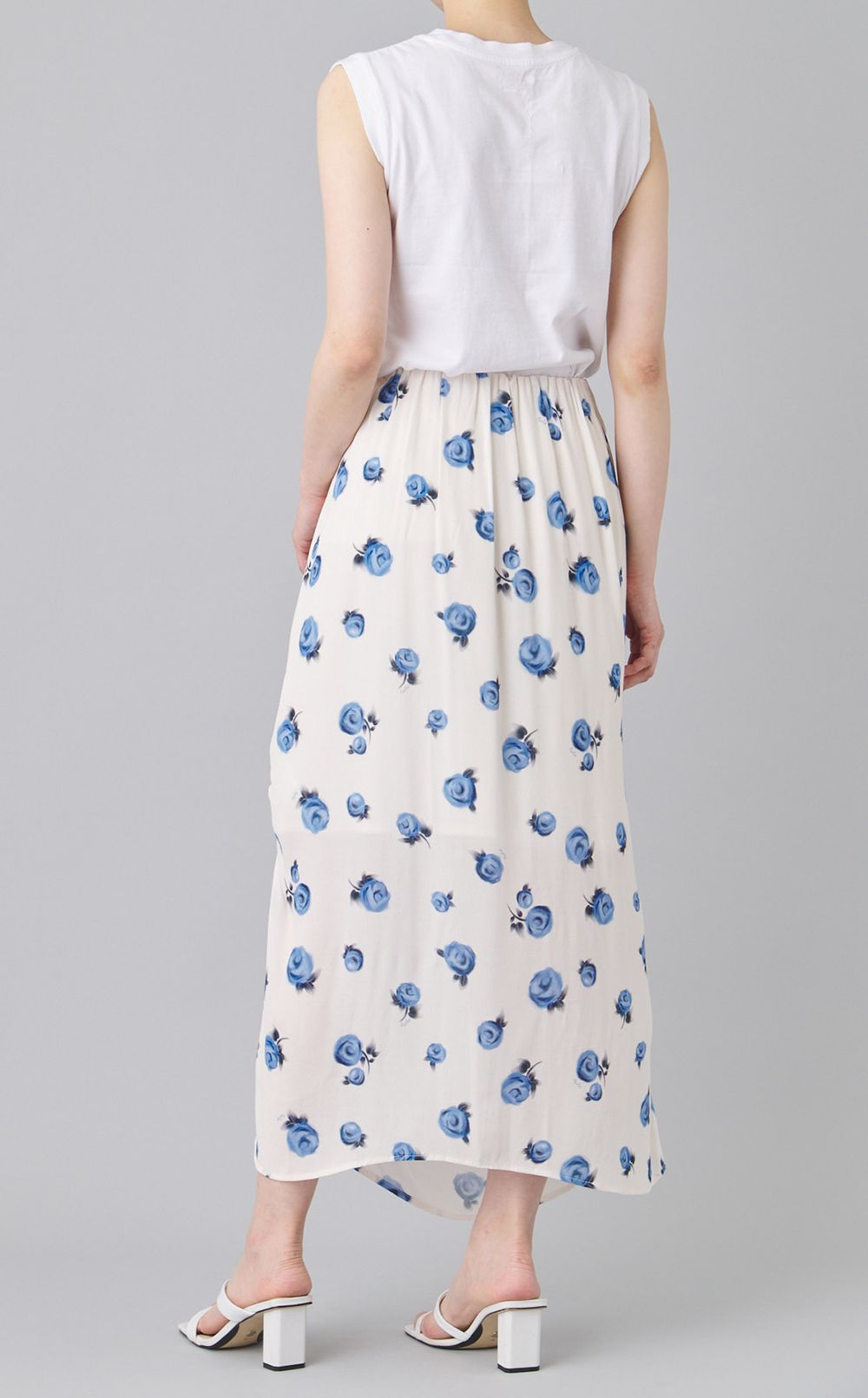 フラワープリントドレープスカート
