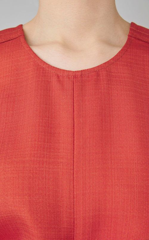 ギャザーウエストミディワンピース